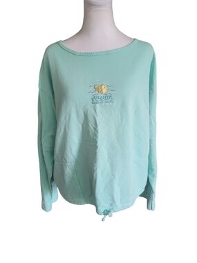 Wild Palms Pullover Womens Top Blue sz XL